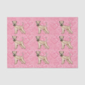 Zacht gecoate tarwedrager hond liefde hart patroon tissuepapier (Voorkant)