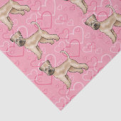 Zacht gecoate tarwedrager hond liefde hart patroon tissuepapier (Detail)