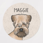 Zacht gecoate tarwedrager Schattige hondenhoofd en Labels (Design 2)