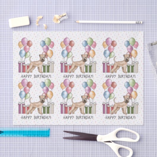 Zacht gecoate tarweterriër pastel Gelukkige Verjaa Tissuepapier (Craft)