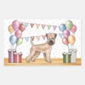 Zacht gecoate tarweterriër pastel kleuren verjaard rechthoekige sticker (Voorkant)