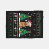 Zacht gecoate Wheaten Terrier Hond Xmas Tree Light Fleece Deken (Voorkant (Horizontaal))