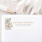 Zacht gedempte aardetinten bloemenbruiloft Waterve Etiket (Insitu)