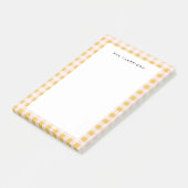 Zacht Geel en Roze Geruit Gepersonaliseerd Post-it® Notes (Schuin)