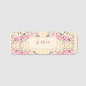 Zacht geel gestreept naamplaatje (Voorkant)