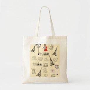 Zacht geel Parijse esthetische Canvas tas