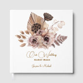 Zacht gekleurde Rozen bruiloft Gastenboek (Voorkant)