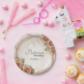 Zacht gekleurde Rozen bruiloft Papieren Bordje (Feest)