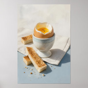 Zacht gekookt ei met toast soldiers – Minimalist B Poster