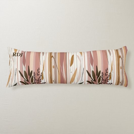 Zacht gestreepte stoffige Rozen achtergrond Botani Lichaamskussen (Voorkant)