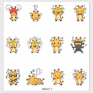 Zacht Giraffe Emoji Sticker Pack