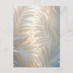 Zacht goud van witte tropen, pastel palmbloem blad briefkaart