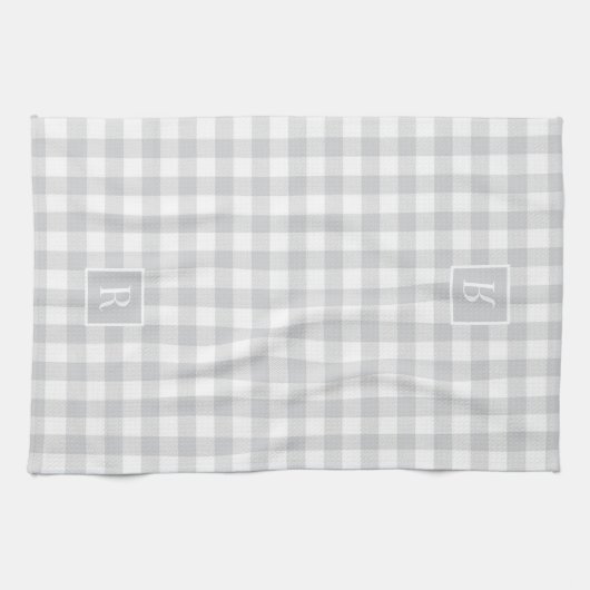 Zacht Grijs Buffel Controleer Monogram Theedoek (Horizontaal)