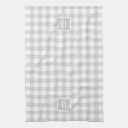Zacht Grijs Buffel Controleer Monogram Theedoek (Verticaal)