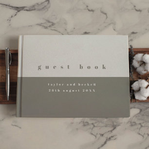 Zacht Grijs Kleur Blok Wedding Gastenboek