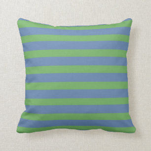Zacht Groen en Periwinkle Striped Patroon Kussen