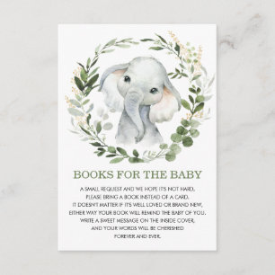 Zacht groen gouden olifant boeken voor Baby Librar Informatiekaartje
