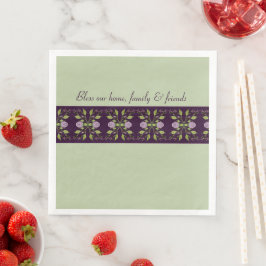 Zacht groen met donker Paarse Servet