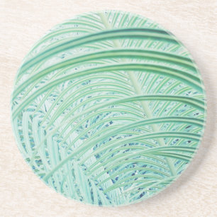 Zacht groen Plant Palm Leaf Zandsteen Onderzetter