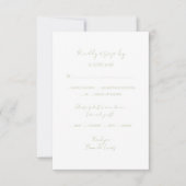 Zacht Groen & Wit Bloemen Koraal Monogram Bruiloft RSVP Kaartje (Voorkant)