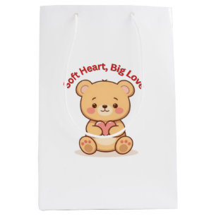 Zacht Hart Grote Liefde Knuffel Beer Medium Cadeauzakje