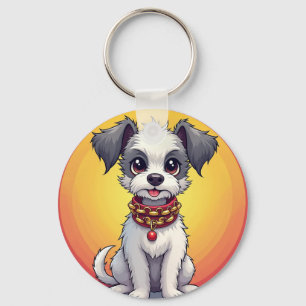🐶 Zacht Hondje Met Halsband Voor Dagelijks Gebrui Sleutelhanger