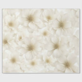 Zacht Ivoor Bloemen Abstract Cadeaupapier (Vlak)