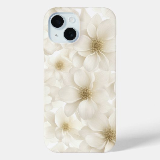 Zacht Ivoor Bloemen Abstract Case-Mate iPhone Case (Achterkant)