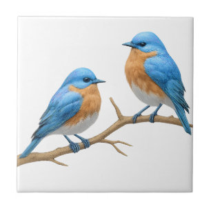 Zacht Ivoor Lovebirds Romantische Bluebirds Weddin Tegeltje