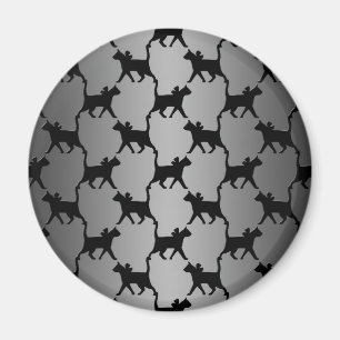 Zacht Kat Silhouet Patroon Magneet