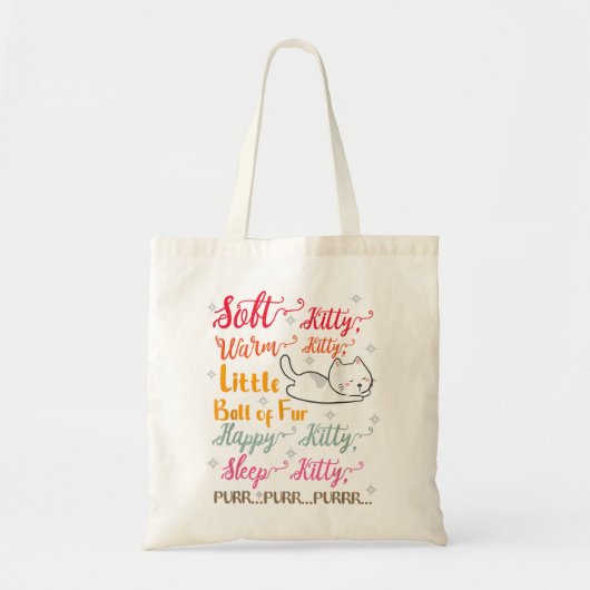 Zacht Kat Warm Kat Kleine knal Slaap Kit Tote Bag (Voorkant)