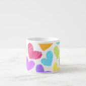 Zacht Kleurrijk Hart Pastelkleurig Valentijns Lief Espresso Kop (Voorkant)