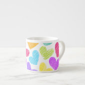 Zacht Kleurrijk Hart Pastelkleurig Valentijns Lief Espresso Kop (Voorkant rechts)