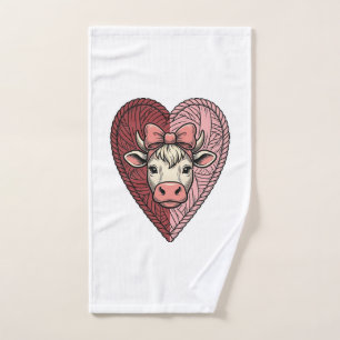 Zacht Koeienhart Garens Vintage Gravure Ontwerp_1 Handdoek