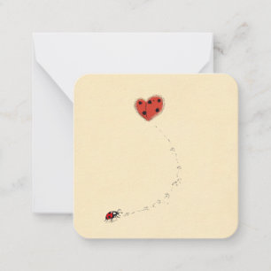 zacht lieveheersbeestje   door de natuur geïnspire notitiekaartje