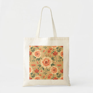Zacht majestueus stoffig roze floral patroon tote bag
