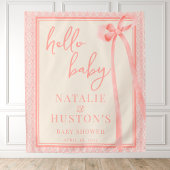 Zacht Meisje Bloemen Romantisch Blush Roze Bow Coq Wandkleed