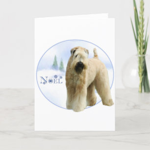 Zacht Met een laag bedekt Wheaten Terrier Noel Feestdagen Kaart