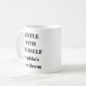 Zacht met jezelf gepersonaliseerde zelfzorg Mok (Voorkant links)