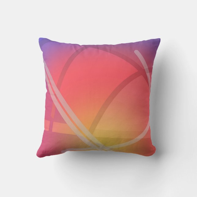 Zacht neon gelaagd Abstract Ontwerp Kussen (Achterkant)