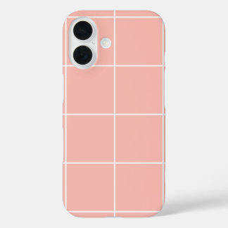 Zacht Neutraal Rasterpatroon Minimaal Geruit Ontwe iPhone 16 Hoesje