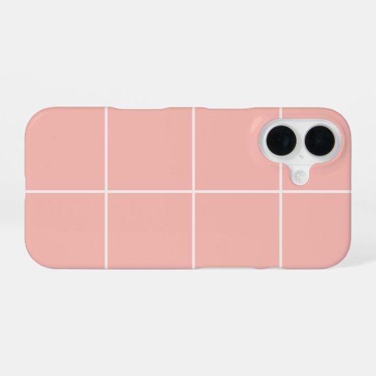 Zacht Neutraal Rasterpatroon Minimaal Schacheren O iPhone 16 Hoesje (Achterkant horizontaal)