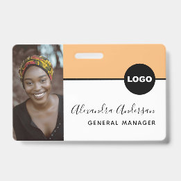 Zacht Oranje Clinic Personeel Foto ID Logo Badge
