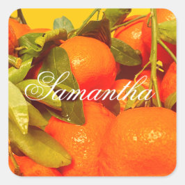 Zacht Oranje vruchtensap Vierkante Sticker