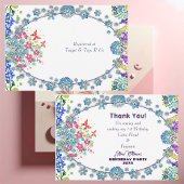 Zacht ovaal blauw bloemknopje verjaardag voor kind bedankkaart