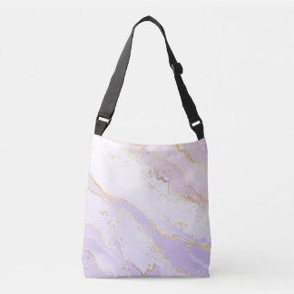 Zacht Paarse Waterverf Gouden Spetters Elegant Crossbody Tas