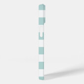 Zacht pastel Blauwgroen wit gestreept Patroongrijs Case-Mate iPhone Case (Achterkant / Rechts)