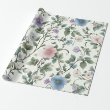 Zacht pastelgeel en blauw botanische wijnstok ontw