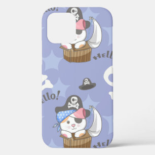 Zacht Piratenkittenpatroon iPhone 12 Hoesje