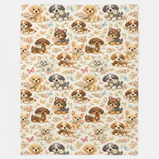 Zacht puppy patroon bloemvlinder fleece deken